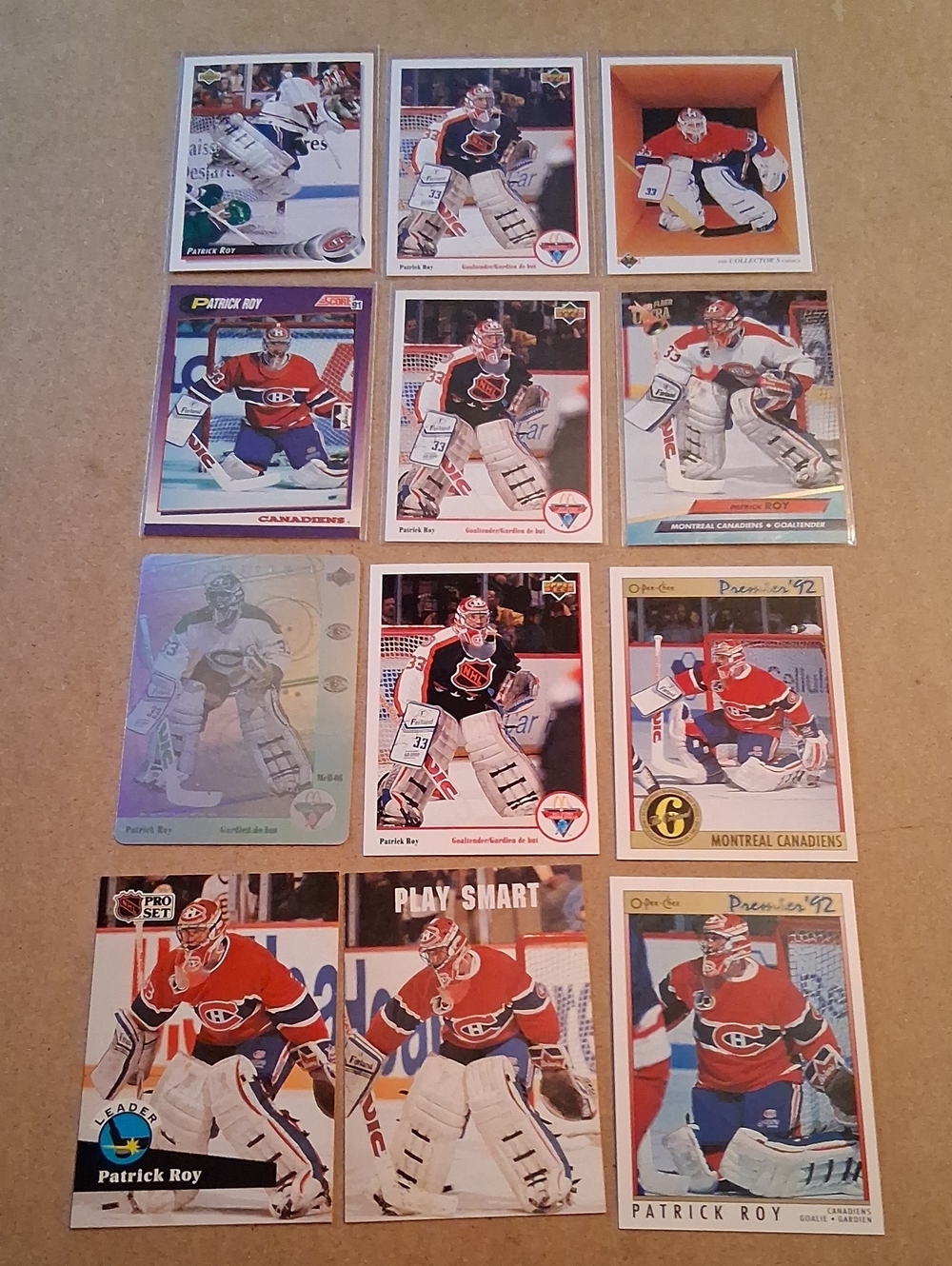 Patrick Roy Hockey Card Lot - Red, White